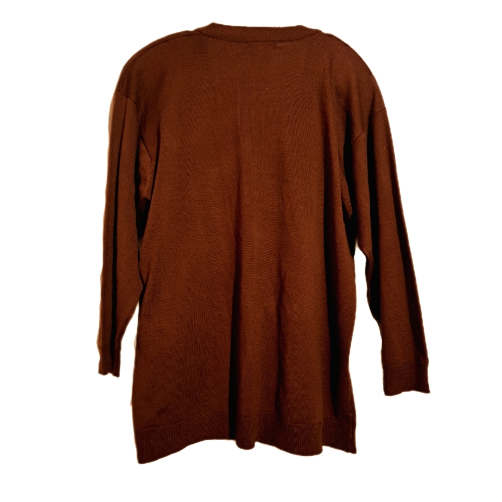 OUTLANDER Oversized Rusty Brown Cardigan with Gold Buttons - Picture 2 of 2